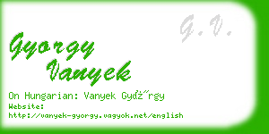 gyorgy vanyek business card